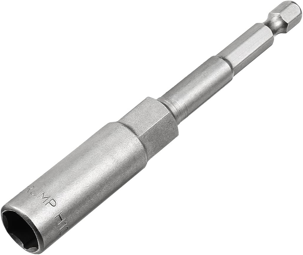 Sourcingmap 1/4" Quick-Change Hex Shank 10mm Deep Socket Nut Setter Driver Drill Bit, 100mm Length, Metric No-Magnetic