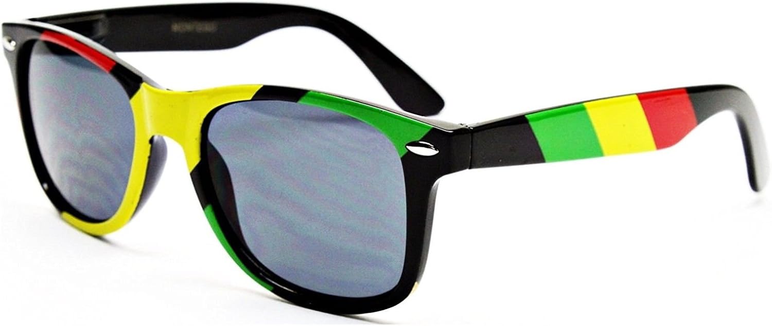 Jamaican Colors flag Rasta Stripes Square Sunglasses Jamaican Reggae at Amazon Men’s Clothing store