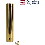 Gettysburg Flag Works Brass Flagpole Joint, 1 1/4" dia, for indoor and parade flagpoles