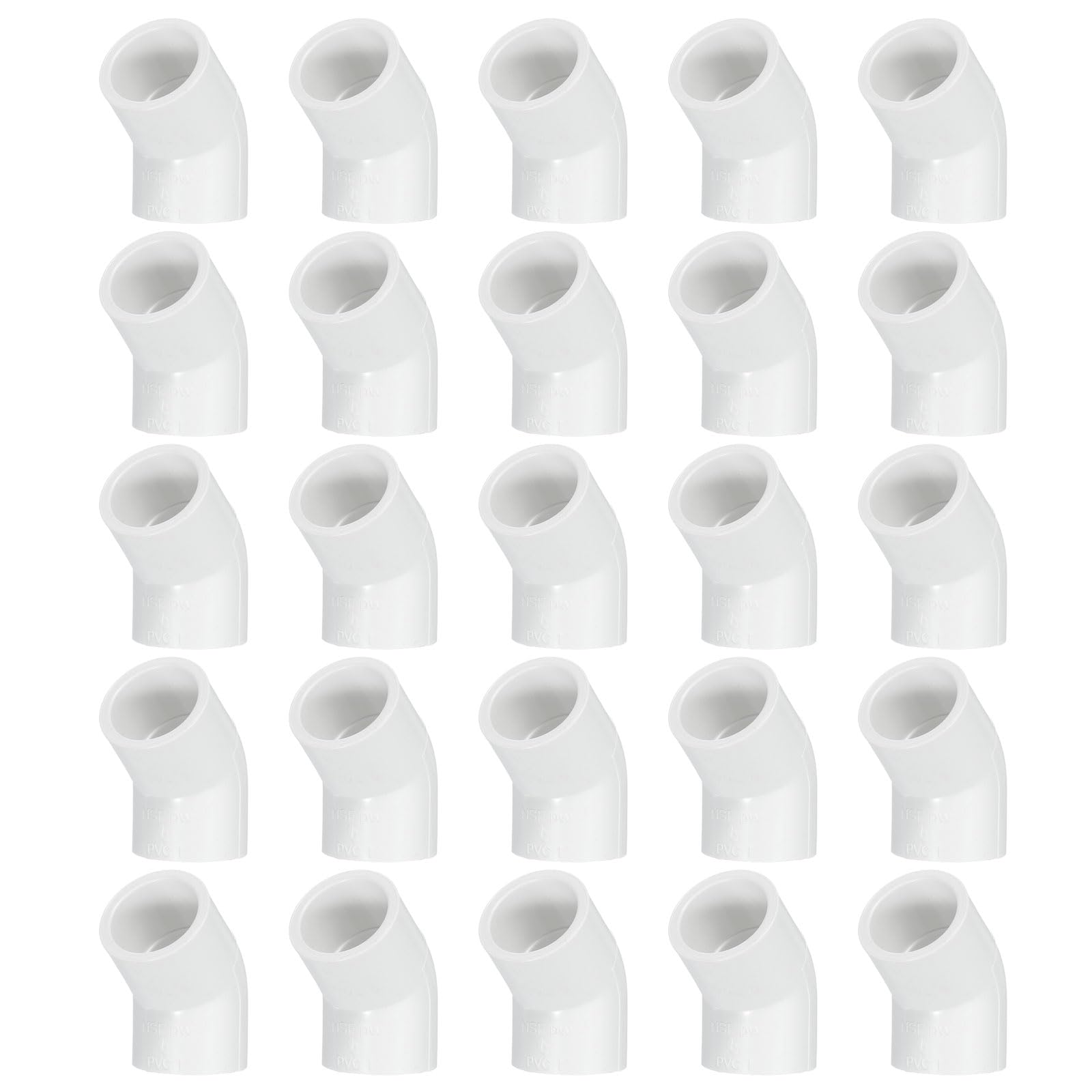 PATIKIL 1/2" 45 Degree PVC Elbow Fitting, 25 Pcs 2 Way Pipe Fitting Connector Furniture Grade Pipe Corner Connector Adapter for Building Pool Products Greenhouse Garden