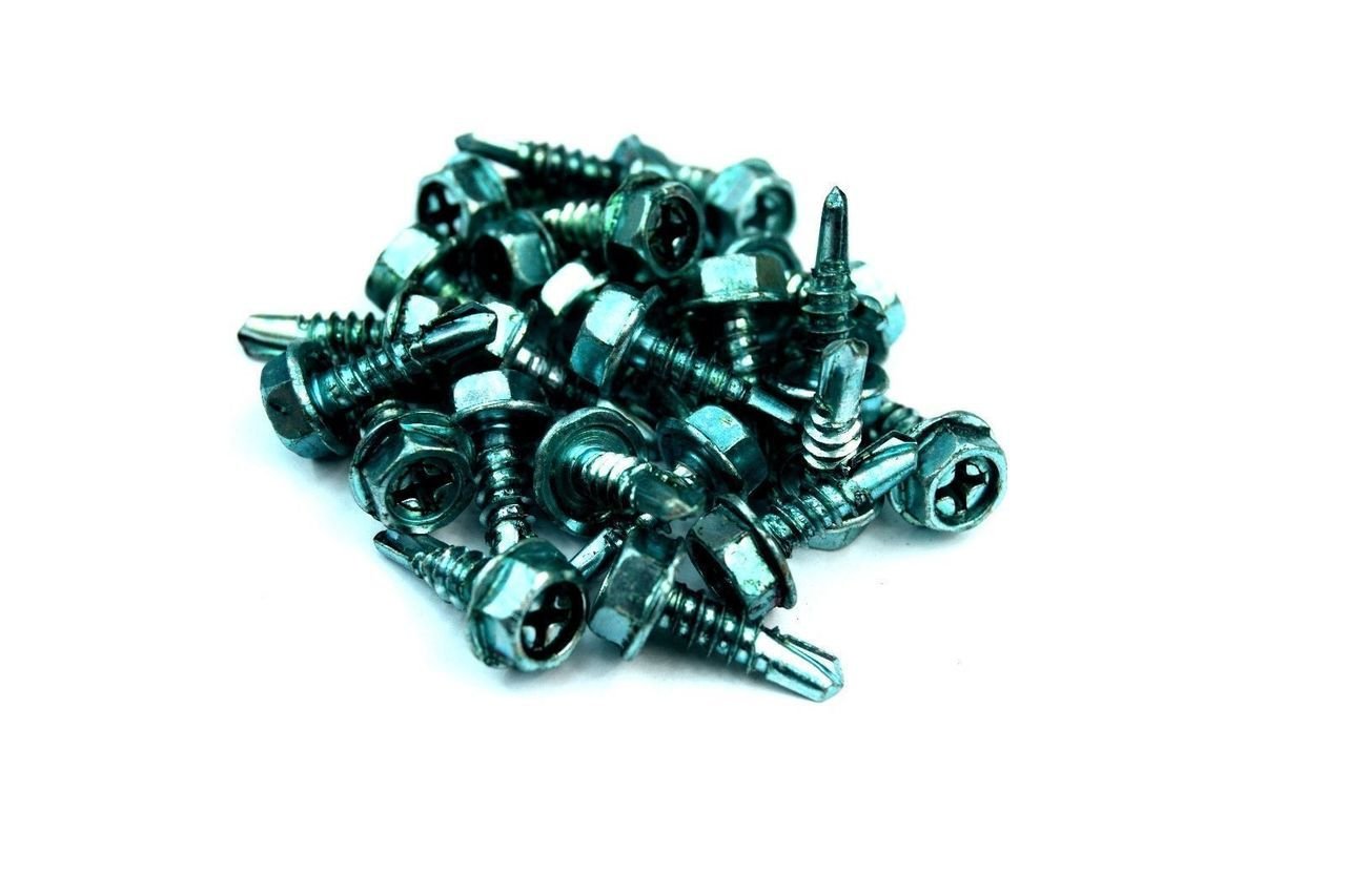 (Box of 100 pc) NEW Green Grounding Screws 3/8" Ground Screw Self Tap
