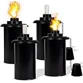 FAN-Torches 4er-Pack Tischfackeln – 680 Ml, Nachfüllbar, Mit Citronella-Docht & Zubehör, Ideal Für Garten & Terrasse