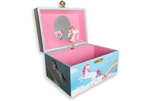 BinkeGG Play [ Let It Go ] (60 Tunes Option) Children Jewelry Box Unicorn Jewelry Music Box for Girls Jewelry Storage Box with Sankyo Musical Movement