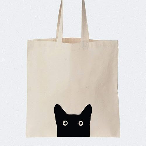 Black Cat Carrying Bag, 100 cotton, reusable, ecofriendly, print