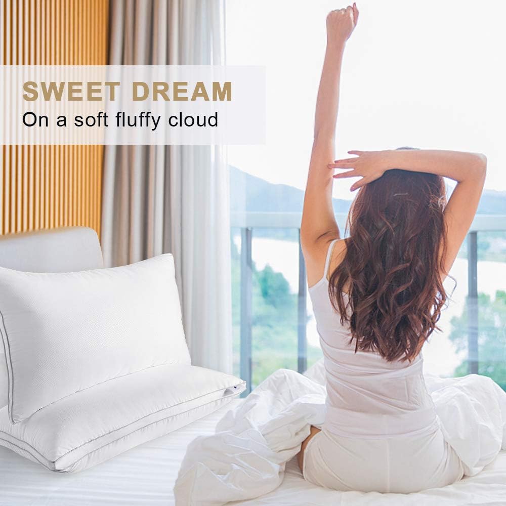 viewstar King Size Pillows for Sleeping, Bed Pillows 2 Pack Hotel Quality Pillow, Down Alternative Hypoallergenic Pillows for Side Back Stomach Sleepers, Soft and Supportive Gusseted Pillow (20x36): Home & Kitchen