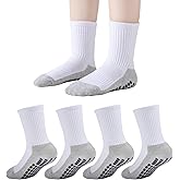 EPEIUS Kids Grip Soccer Socks Toddler Boys Non Slip Socks Cushioned Athletic Sock For Girls Youth Football 4T-14 Years