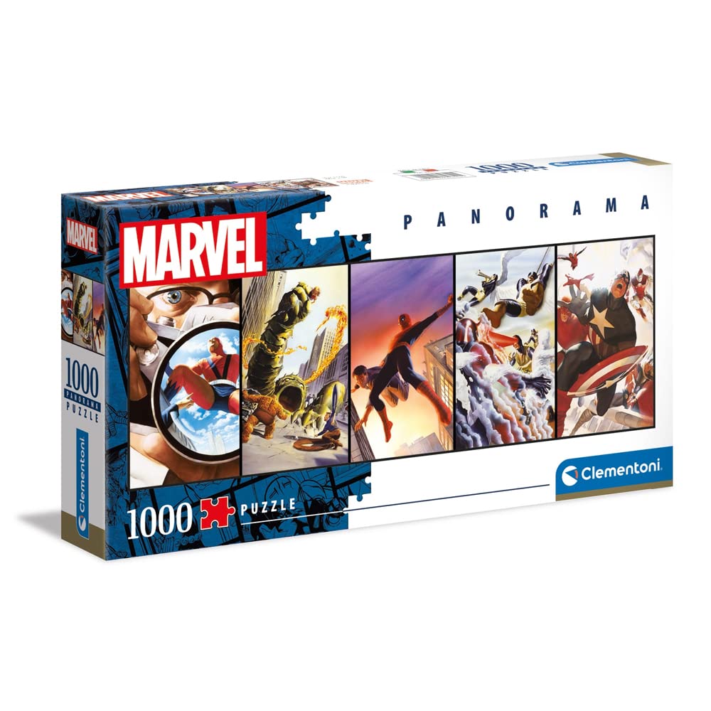 Clementoni 39611, Marvel Panorama Puzzle for Children and Adults - 1000 pieces, Ages 10 Year Plus, Multi Coloured
