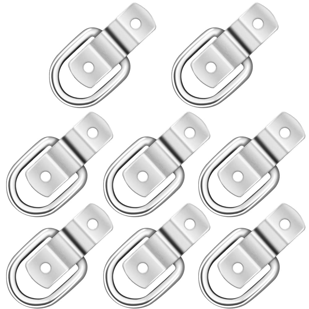 8PCS D Ring Tie Down Rings, Load Anchor Trailer Lashing Ring Surface Floor Mount Tie Down Ring for Load Securing in Trailer,Truck, Boat, Cars Safe and Secure Hauling