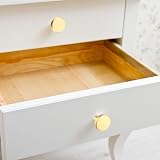 LJHOME Brass Round Cabinet Knobs 4 Pcs Gold Single Hole Handles with Screws view 4