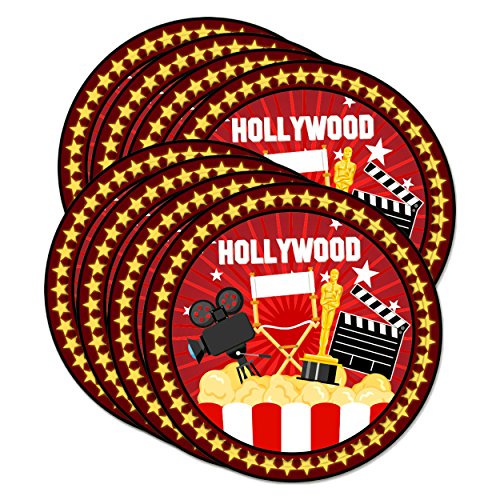Hollywood Movie Night Birthday Party Supplies Set Plates Napkins Cups Tableware Kit for 16