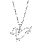 Boma Jewelry Sterling Silver Dachshund Wiener Dog Pendant Necklace, 16 Inches