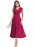 BOLENSYE Cap Sleeve Fuchsia Mother of The Bride