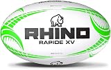 Rhino Rapide XV Rugby Ball White Green Size 5 Brand Rhino view 4