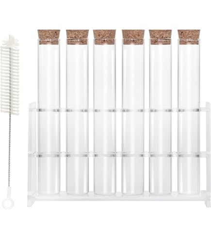 Lily's Home 20 Glass Test Tubes With Cork Stoppers For Scientific Experiments, Shot Glass In Parties, Home Decorations, Spices And Candy. 20x150mm 30ml - Foto 10