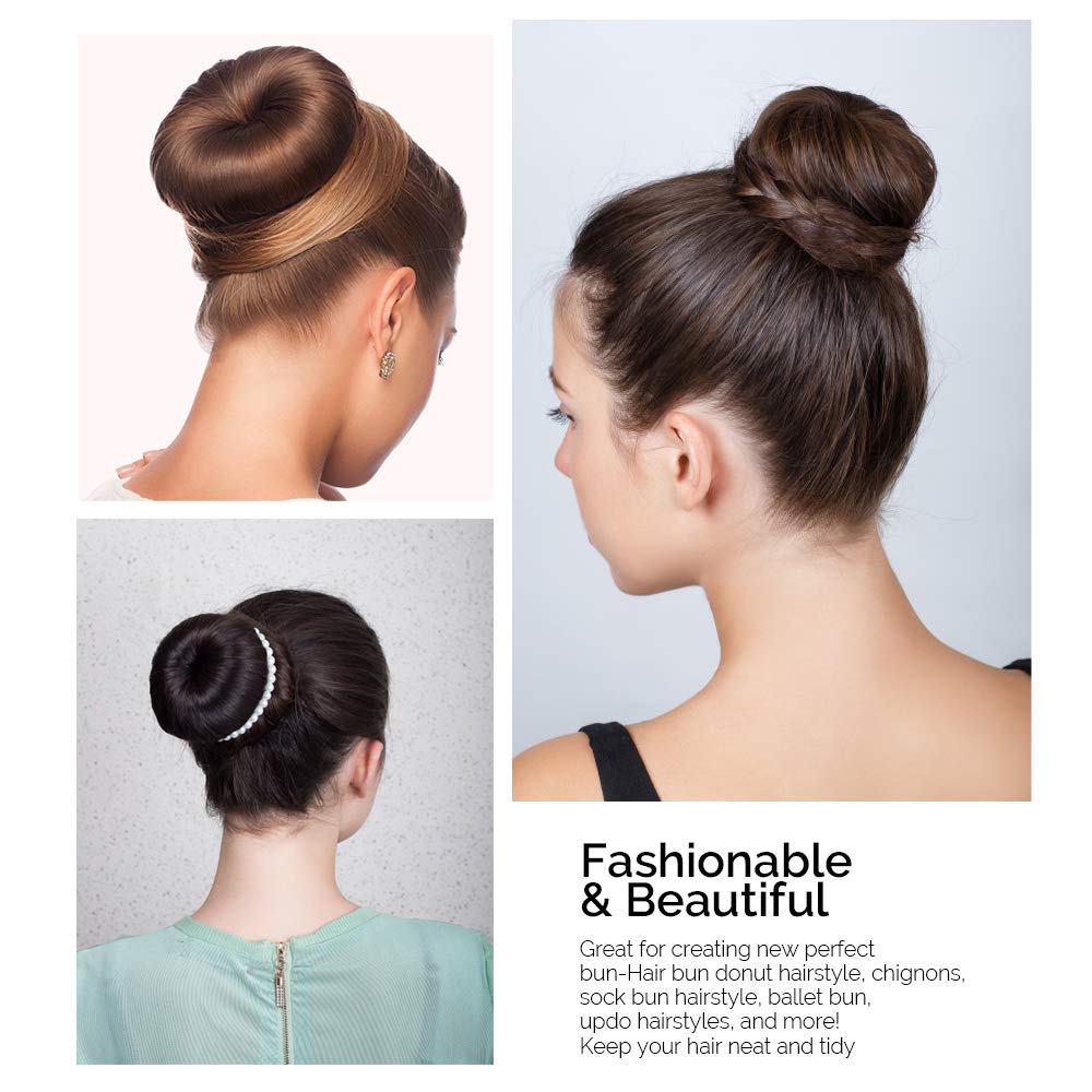 Fandamei 8pcs Hair Donut Bun Ballet Hair Accessories With 4pcs
