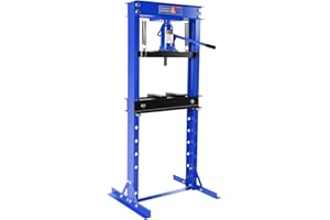 SPOWAY 20 Ton Hydraulic Shop Press, H-Frame Floor Mount Hydraulic Press with Press Plates Adjustable Working Table Height, 20 Ton Shop Press for Car Repair and Garage, Bule