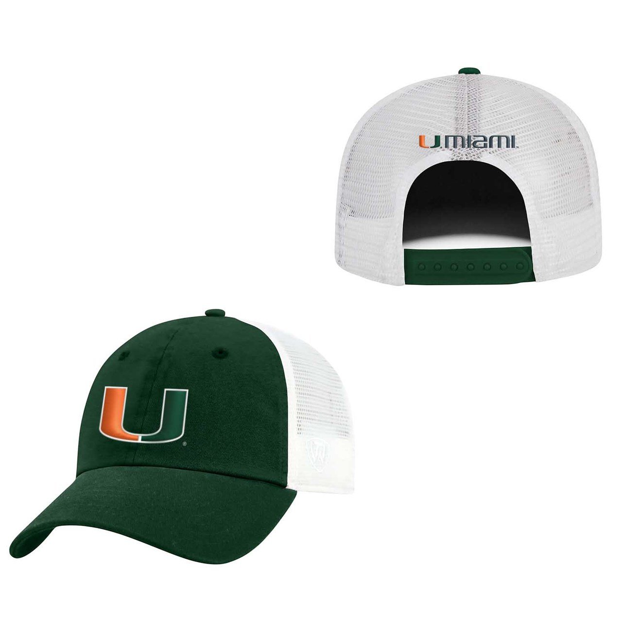 Top of the World Miami Hurricanes Adult NCAA Team Spirit Relaxed Fit Meshback Hat Team Color Top of the World Miami Hurricanes Adult NCAA Team Spirit Relaxed Fit Meshback Hat Team Color