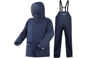 HANMENGXUAN Rain Suit Waterproof Jacket and Trouser Suit Raincoat for Men and Women Outdoor All-Sport