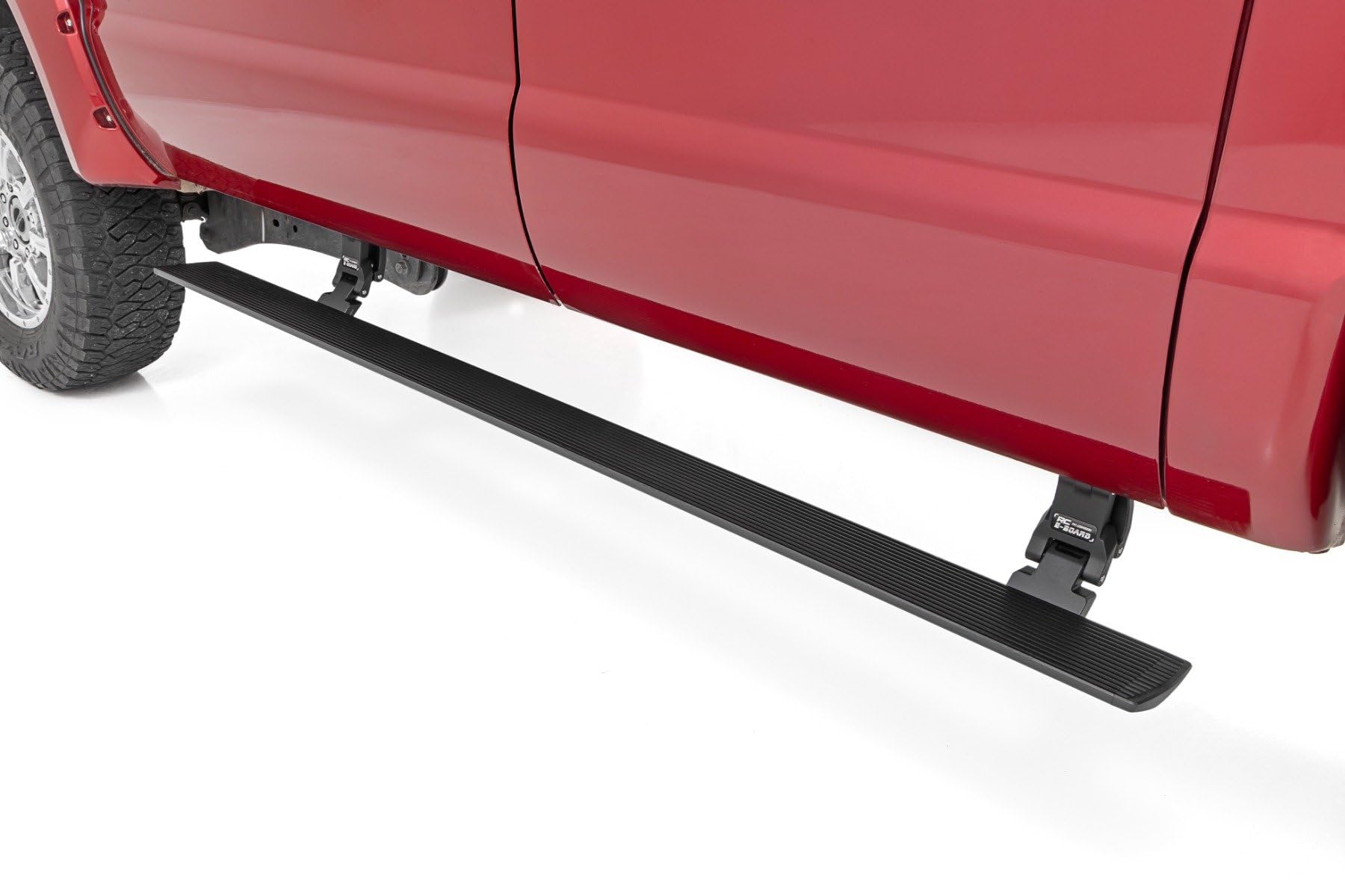 Photo 1 of Rough Country Power Running Boards with LED Step Lights for Ford F250/350 (2008-2016) - Dual Motor Electric Powerstep Board & Retractable Truck Steps