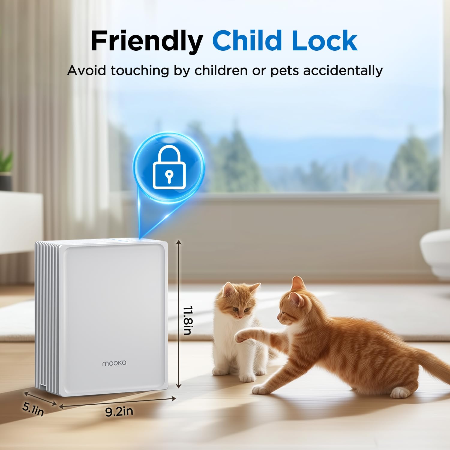 Air Purifiers for Home Large Room Up to 1300 Ft², MOOKA HEPA Air Purifier for Home Pets with Washable Pre-Filter, Fragrance, Air Cleaner for Pet Hair Odor in Bedroom, Dorm Room, Office, White