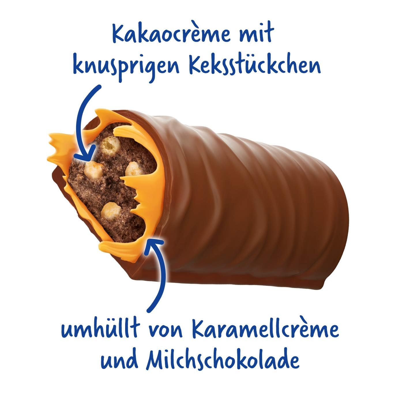 WUNDERBAR Kakao 12 x 185g, Einzeln verpackte Kakao-Karamell-Riegel mit knusprigen Keksstückchen 4