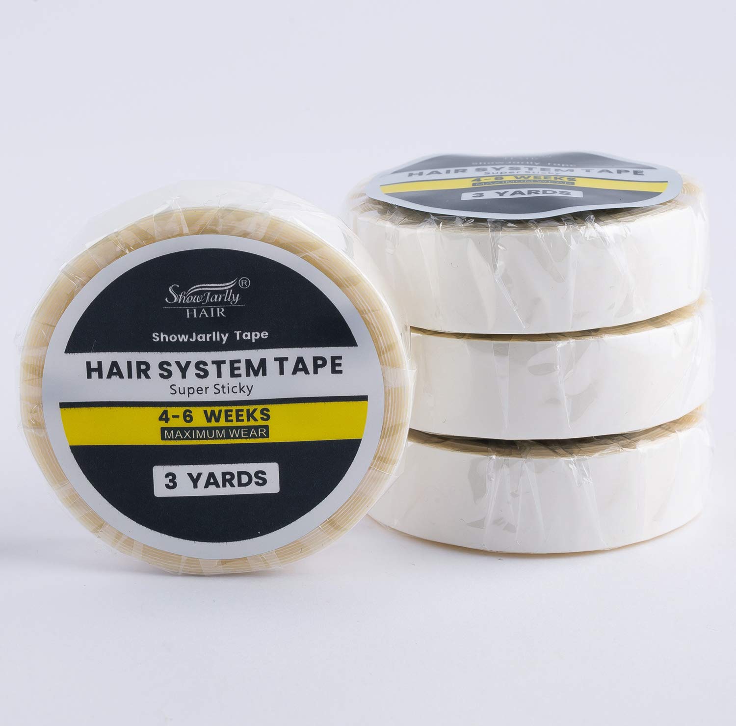 ShowJarlly 1 Roll Double Sided Adhesive Lace Front Support Tape Roll Wig White Tape For Lace Front Wig(1.2cm*3yards)