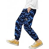 SANGTREE Boy's & Men's Cargo Pants Elastic Waist Drawstring Loose Tapered Multi Pockets Cargo Jogger Pants, 3 Years - Men XXL