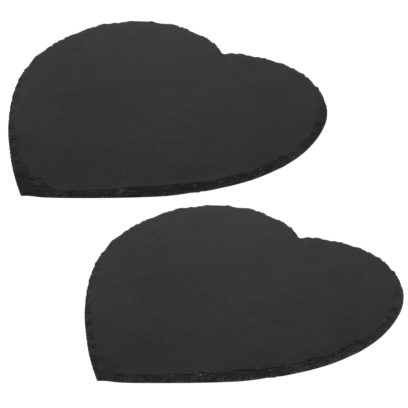 DBREAKS 2 Pieces Slate Plate 20 x 20 cm, Slate Plates for Sushi and Cheese, Natural Slate Plates, Slate Placemats Washable