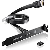 GRAUGEAR PC Motherboard USB-C Front Panel Adapter Cable, 20Gbps USB Type-C Header Extension Cable, USB C to USB3.2 Gen2x2 Type-E Key-A 20-Pin Connector with PCI Bracket, 23.6"/60cm