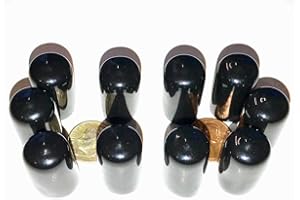 SBD LTD. SBDs (Pack of 10): 5/8"- 11/16" Round Black Vinyl Flexible End Cap Bolt Screw Rubber Thread Protector Safety Cover | for 0.625 Inch Pipe Post Tubing Rod OD Cover - 1" inside Height.