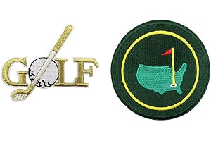 ROCKAPATCH Golf Bag Accessories, Golf Embroidered Iron On Patches Golf Shirt Bag Hats DIY