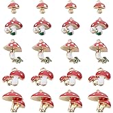 hobbyhub 20Pcs Enamel Mushroom Pendant,Alloy 5 Shapes Red Mushroom Charms,Jewelry Making Accessories for DIY Earrings Necklace Bracelet