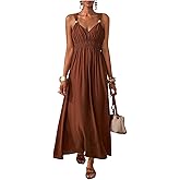 Milumia Women's Boho Sleeveless Maxi Dress Ruched Summer Vacation Beach Long Dresses