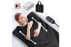 UMIXGENE Infrared Sauna Blanket-Sauna Blanket for Home Use, Portable Design for Relaxation and Detoxification Highest 177℉（Black）