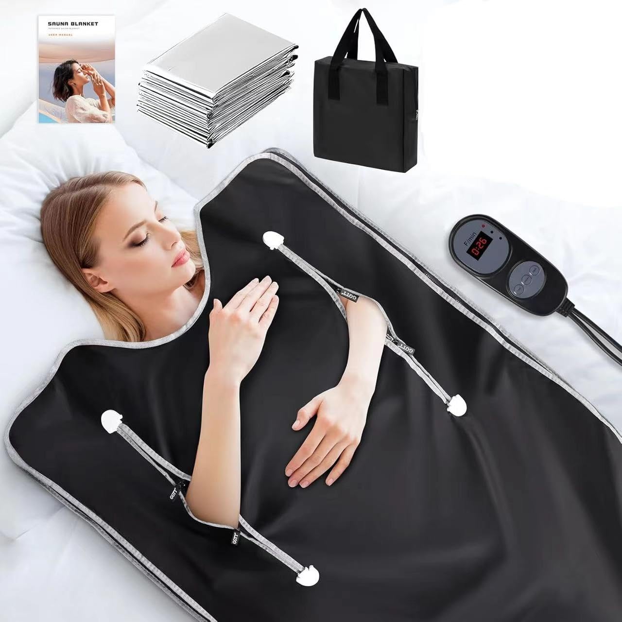 Photo 1 of UMIXGENE Infrared Sauna Blanket-Sauna Blanket for Home Use, Portable Design for Relaxation and Detoxification Highest 177??Black?