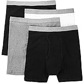 Stafford 4 Pack Boxer Briefs 100% Cotton (Medium, Black Grey)