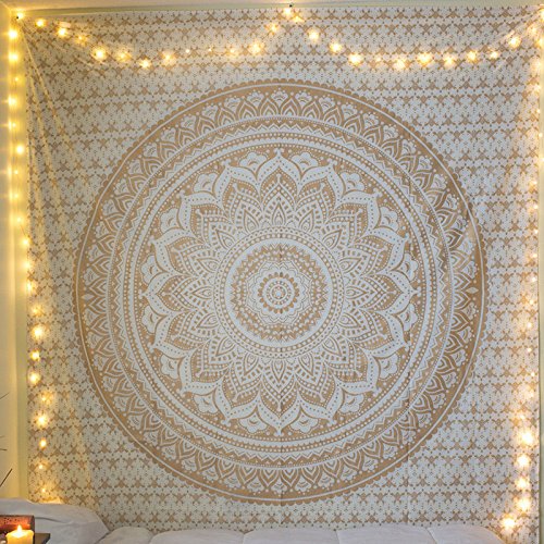 Merssavo Beach and Travel Towel, Round Indian Hippie Boho Tapestry Picnic Throw Towel Mat Blanket for Beach, Travelling, Gym, Yoga, Pilates, Camping, Sports, Swimming and Bath - Thumbnail 2