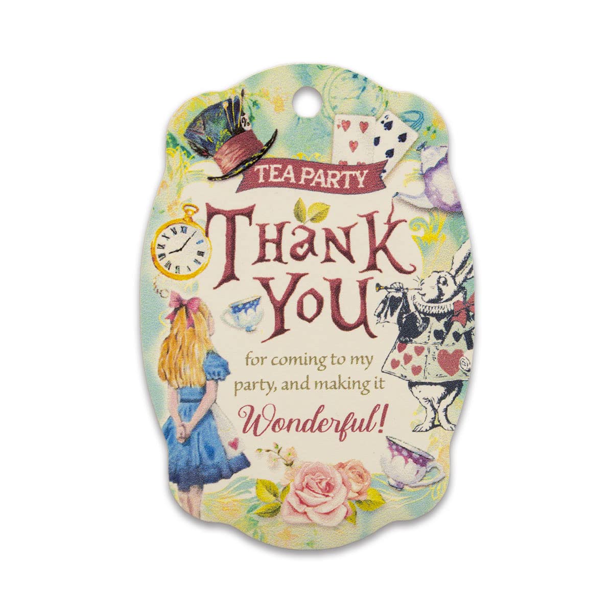 Summer-Ray 50pcs Alice in the Wonderland Theme Thank You Gift Tag Favour Tags