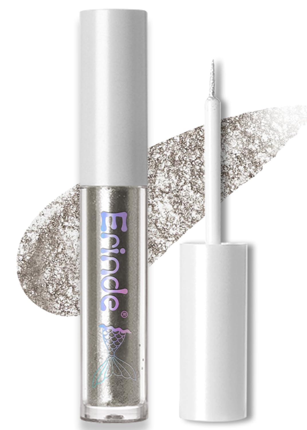 Erinde Liquid Glitter Eyeliner, Metallic Shimmer Glitter Eyeshadow liner, High Pigment Colored Eyeliner Stickers, Waterproof Long Lasting for Women #02.