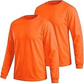 HYCOPROT Hi Vis Safety Shirts High Visibility Long Sleeve T Shirt Construction Work T-Shirts for Men Women, Meets ANSI/ISEA