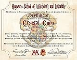 Gryffindor Personalized Harry Potter Diploma - Hogwarts School of Witchcraft and Wizardry Degree of Master of Wizardry