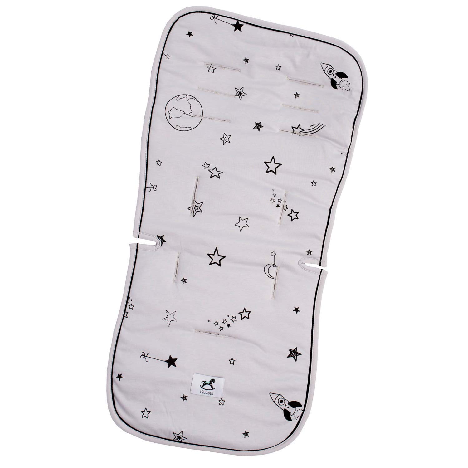 Gootoosh Baby Car Seat Liner - Stroller Pad Cushion - Made from 100% Organic Cotton – Universal Padded Cover Liner for Toddler Stroller High Chair or Car Seat – Washable Breathable Liner (Grey)