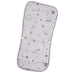 Gootoosh Baby Car Seat Liner - Stroller Pad Cushion - Made from 100% Organic Cotton – Universal Padded Cover Liner for Toddler Stroller High Chair or Car Seat – Washable Breathable Liner (Grey)