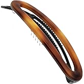 Camila Paris CP2249 French Hair Barrette Clip for Women, Handmade, Side Slide-in Metal-Free Closure Strong Hold Grip Hair Clips for Girls, No Slip Durable Styling Hair Accessories, Made in France