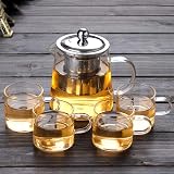 WBTY Glass Teapot Stainless Steel Infuser High Temp Resistant Loose Leaf Tea view 4