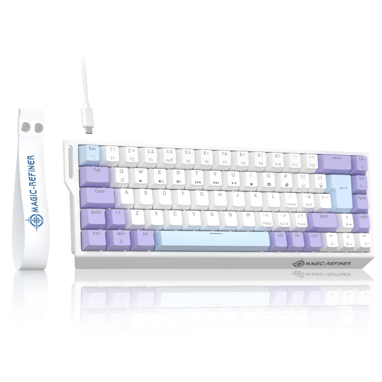 LexonElec MAGIC-REFINER X68 HE 8000Hz Rapid Trigger Mechanical Keyboard, Compact 60% UK Layout Wired Gaming RGB Backlit, 0.04mm RT Accuracy, Magnetic Switch, Adjustable Actuation, Snap Tap, Purple