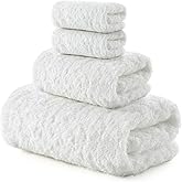 REDKISS Ultra-Plush Bath Towel Set - 900GSM Premium Thick Cotton for Bathroom & Spa, Super Absorbent Quick-Dry Bath Sheets with No Shedding (4-Piece Set for Adults, Luxury Hotel & Home Use)-White