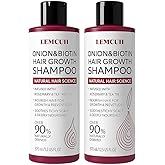Biotin & Onion Shampoo for Hair Growth: Anti Hair Loss Volumizing Thickening Shampoo for Thinning Hair - Silicone Sulfate-Free Formula with Botanical Nutrients for Sensitive Scalp Women Men 2 Pack