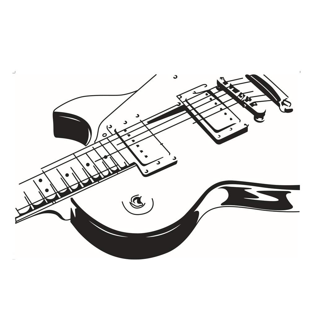 Large Guitar Music Instrument Wall Sticker Decal for Home and Music Studio Decor