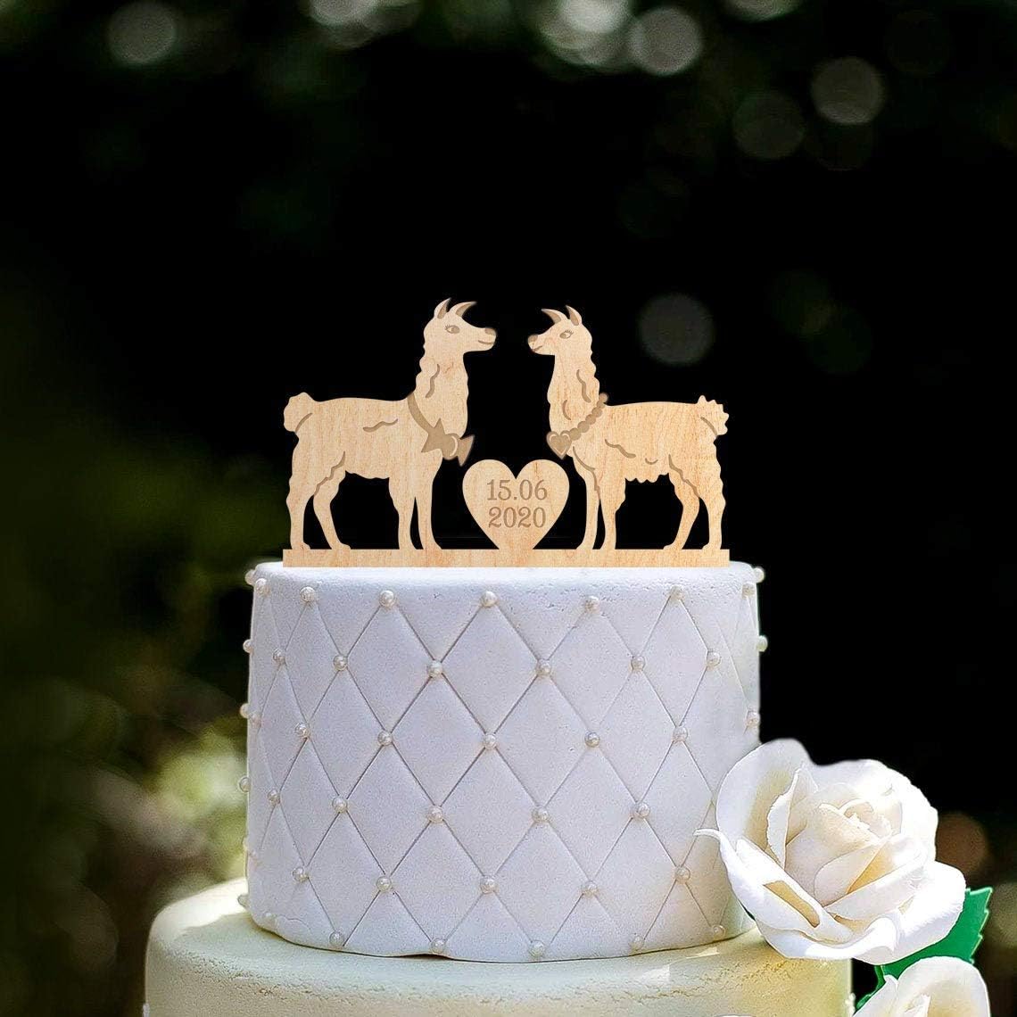 Decoration De Gateau De Mariage En Forme De Lamas En Alpaga Pour Amoureux 0294 Amazon Fr Cuisine Maison
